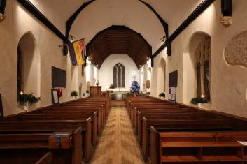 Snape Church night time Interior shot