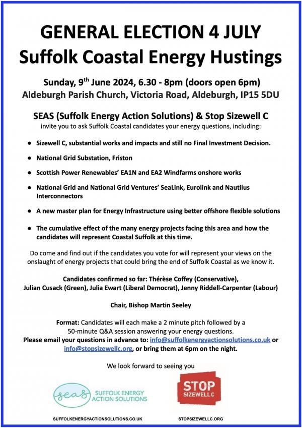 240609 A4 Suffolk Coastal Hustings poster June 2024B