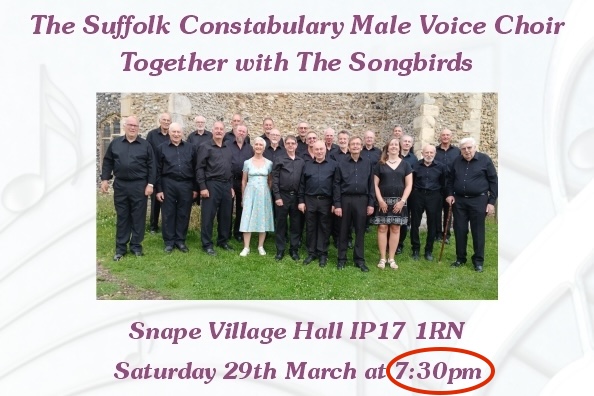 Sat 29 Mar: Sfk Police Choir + Songbirds