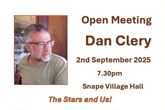 Tue 2nd Sep: astronomer Dan Clery OPEN talk