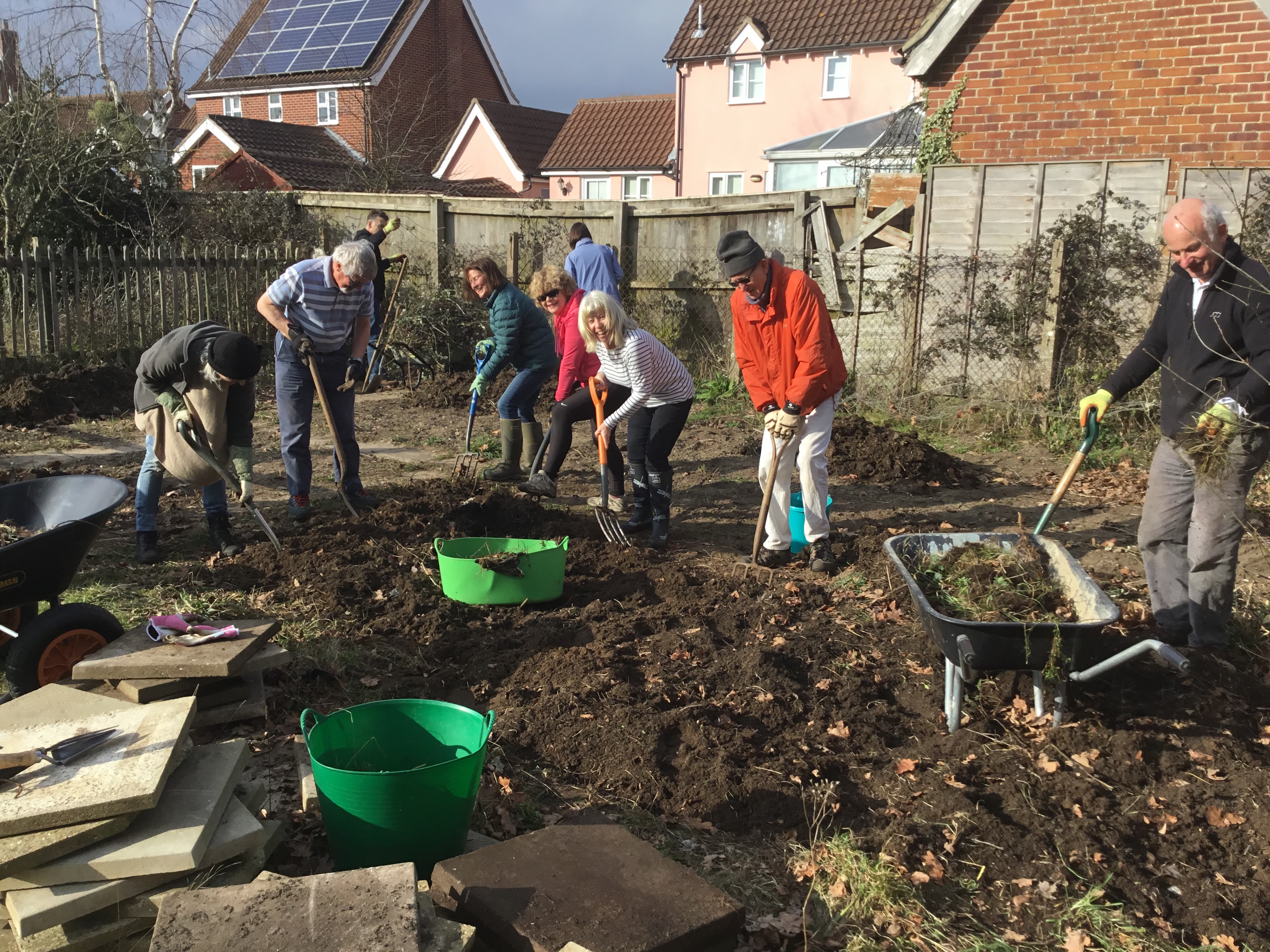 School garden work party