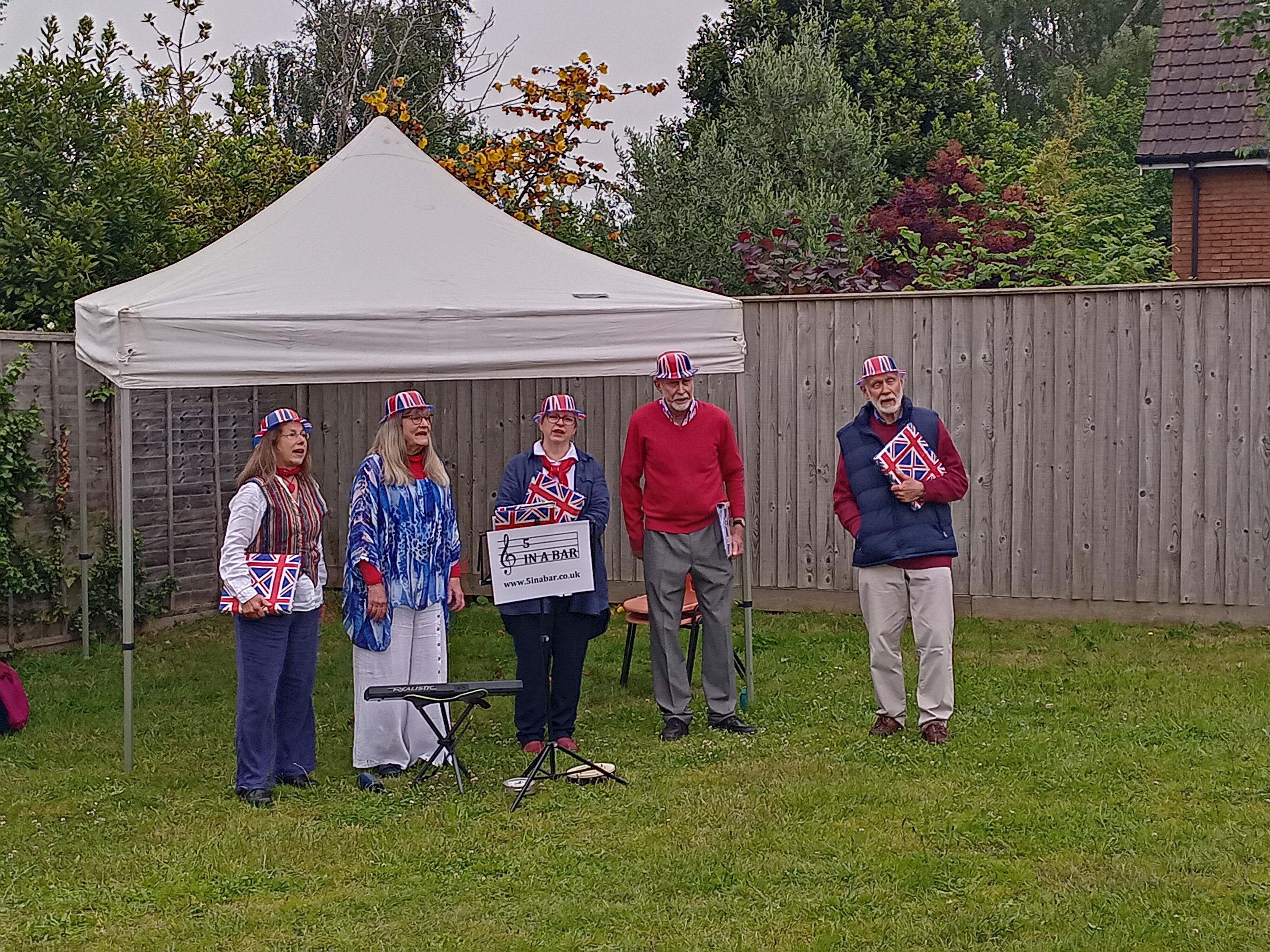 5-in-a-Bar singing at Snape Queen's Platinum Jubilee Tea Party, 5th June 2022