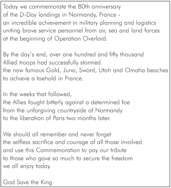 240606 D Day Proclamation text