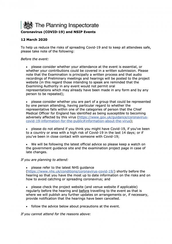 COVID19 NSIP Hearings advice p1